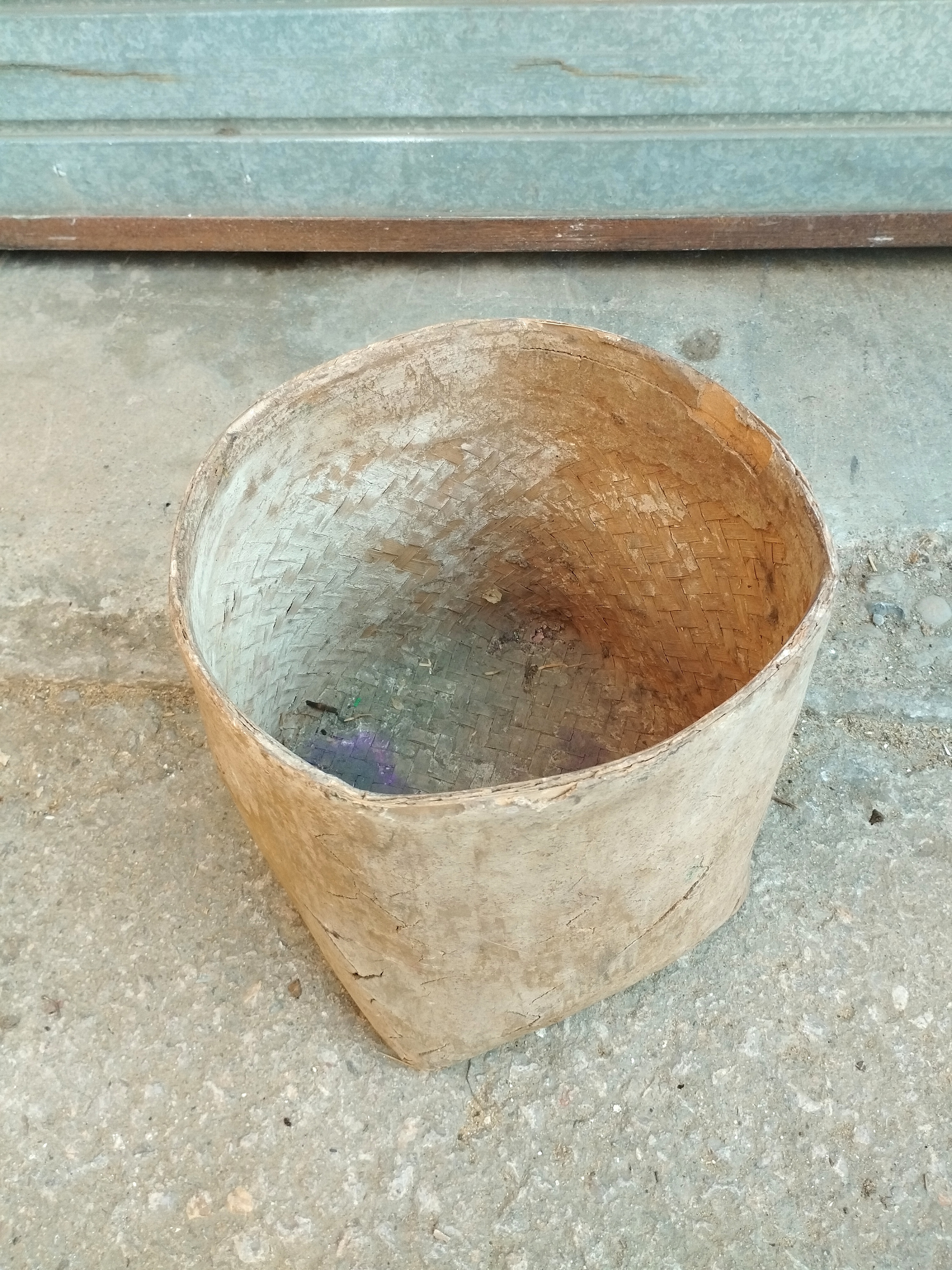 cesto cubo tailandia asia arcilla bambu alt 28 o28 1u